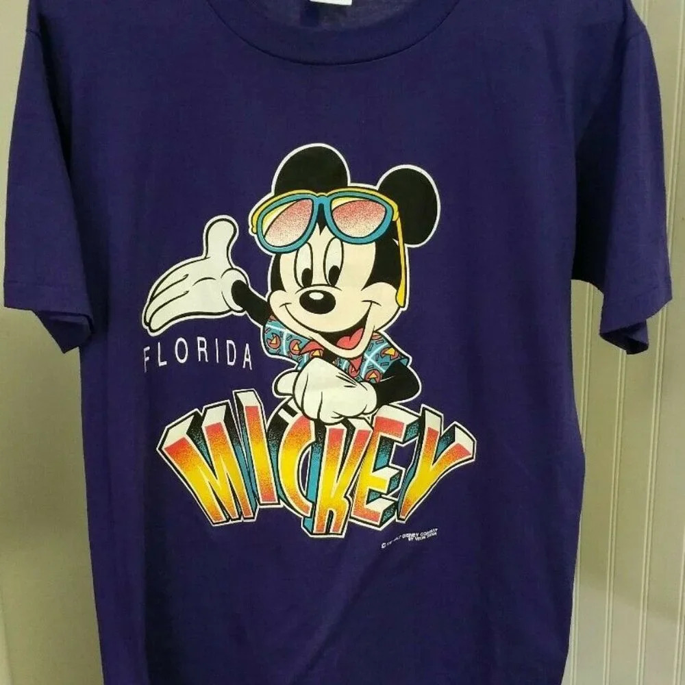 1980s Mickey Mouse Florida Shirt Velva Sheen